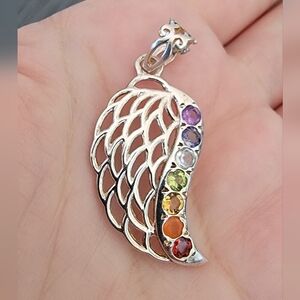Chakra Guardian Angel Wing Pendant 🌈✨️